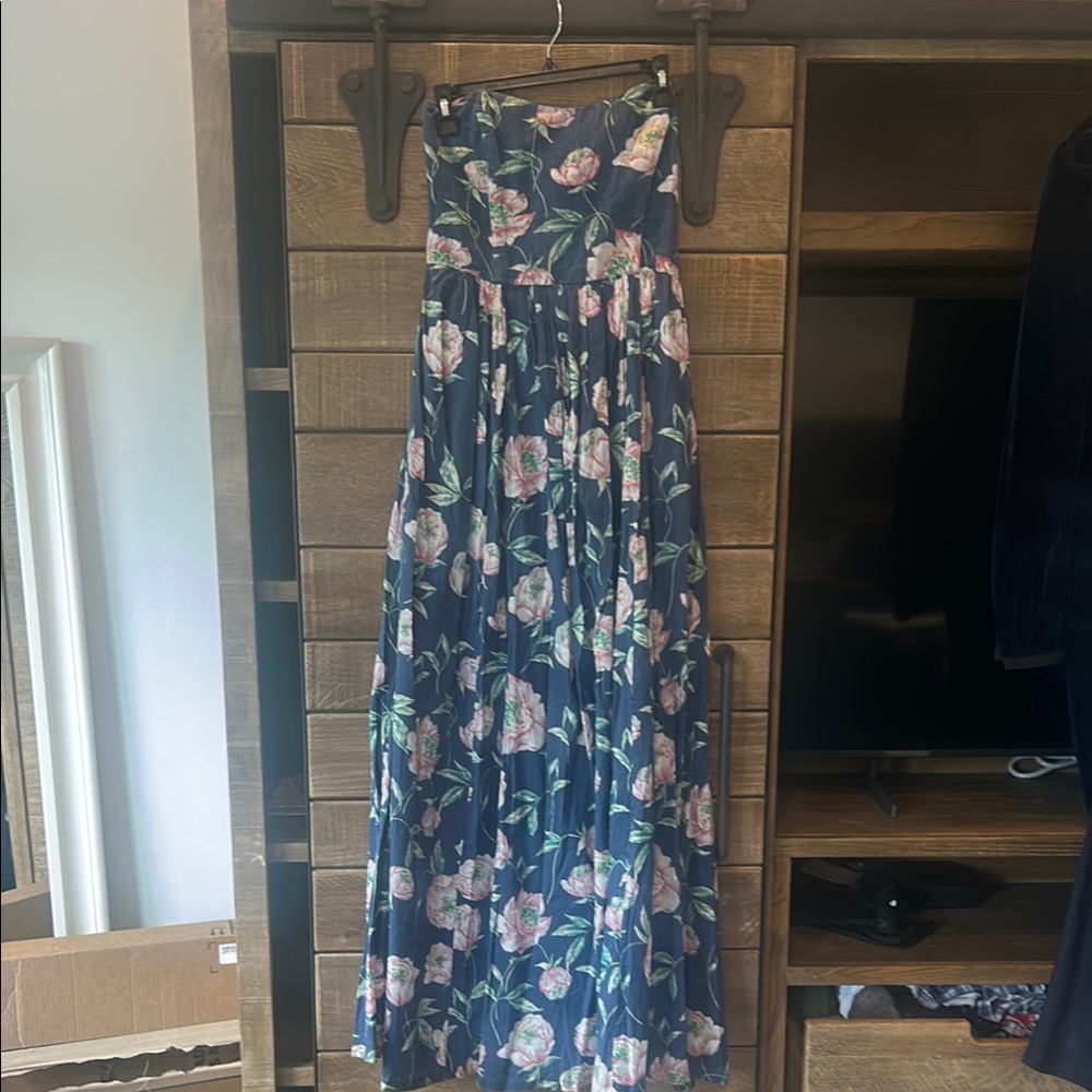 Stunning French Connection Floral Strapless Maxi Dress